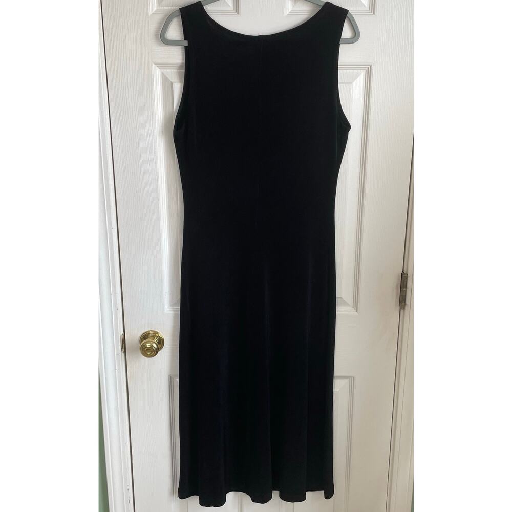 Coldwater Creek Black Slinky Maxi Dress Sz PL Sleeveless Minimalist Travel - Picture 2 of 8
